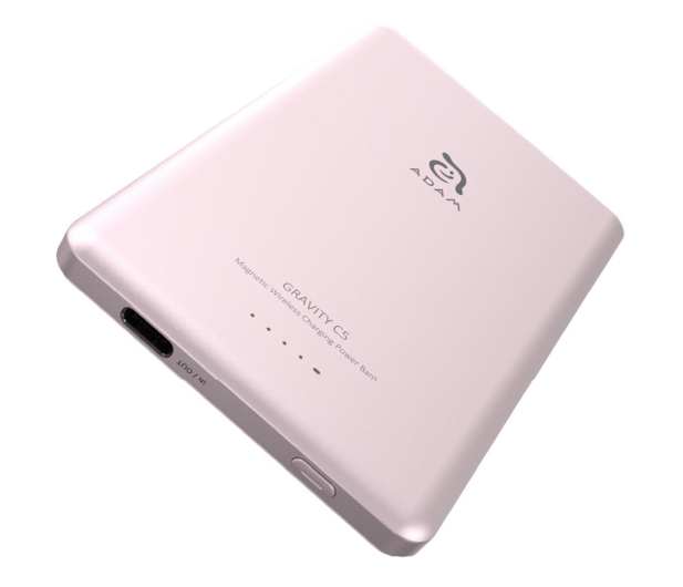 Adam Elements Gravity C5 Magnetic Wireless (Ultra Slim) 5000mAh różowy - 1238457 - zdjęcie 4
